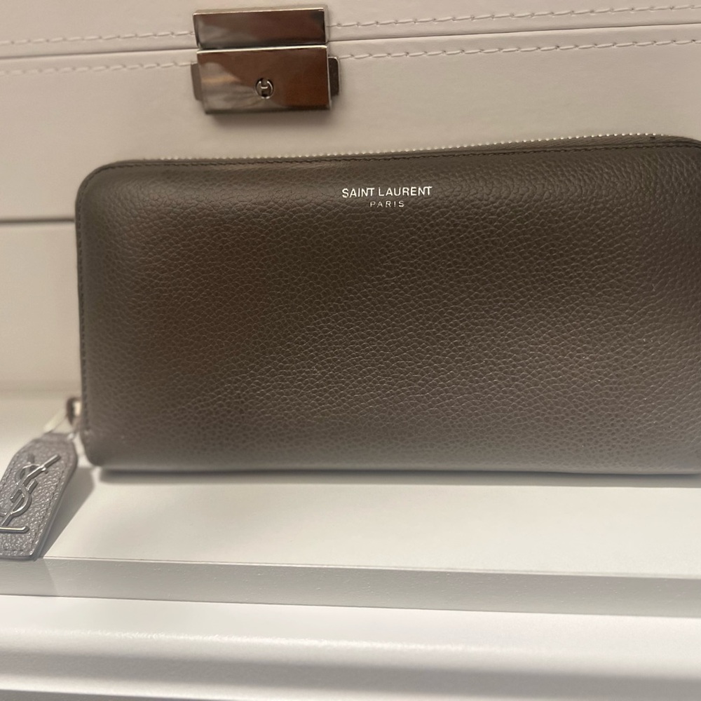 Saint Laurent Men's Dark Brown Leather Wallet
